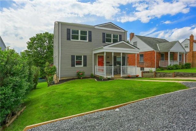 2114 Swallow Hill Rd, Scott Twp Sal, PA 15220 - traditional home with covered porch and a front lawn