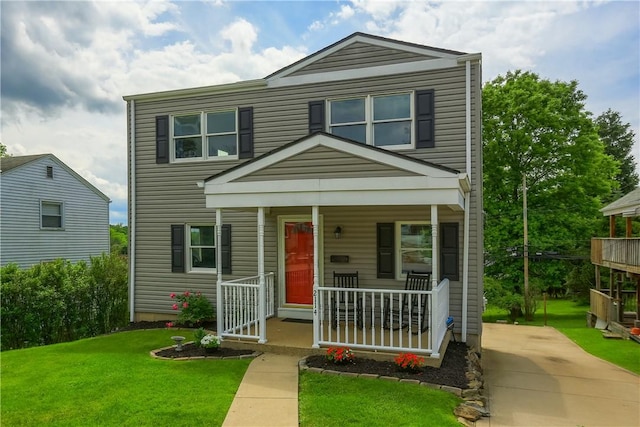 2114 Swallow Hill Rd, Scott Twp Sal, PA 15220 - view of front of house featuring a porch and a front lawn
