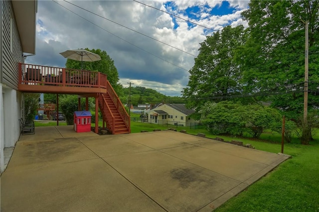 2114 Swallow Hill Rd, Scott Twp Sal, PA 15220 - view of patio with stairs and a wooden deck