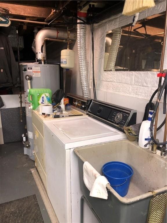 229 Moore Ave, Knoxville, PA 15210 - laundry room featuring independent washer and dryer and water heater