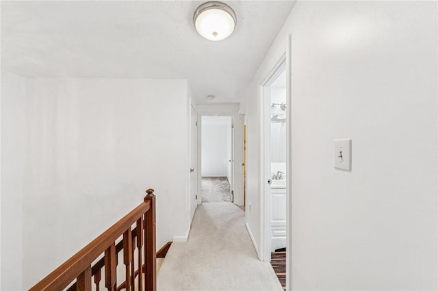 2708 Bingham Dr, Upper St Clair, PA 15241 - hallway featuring light colored carpet, an upstairs landing, and baseboards