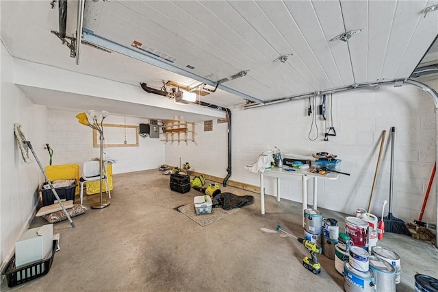2708 Bingham Dr, Upper St Clair, PA 15241 - garage featuring a garage door opener and concrete block wall