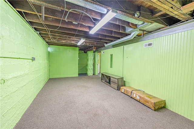 619 1st St, Verona, PA 15147 - unfinished below grade area featuring carpet floors