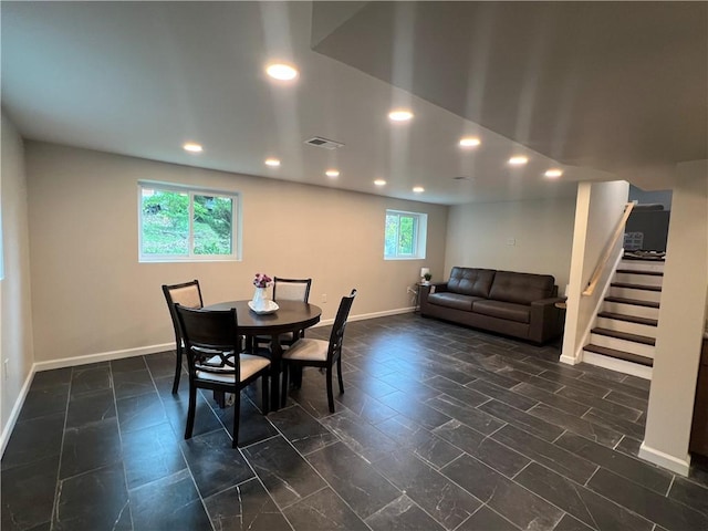 1601 Burchfield Rd, Shaler, PA 15101 - dining room with recessed lighting, baseboards, and stairs