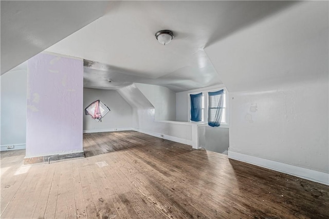122 Margaret St, Mount Oliver, PA 15210 - additional living space featuring hardwood / wood-style flooring, lofted ceiling, and baseboards
