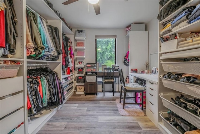 1382 Great Oak Dr, Scott Twp Sal, PA 15220 - spacious closet featuring a ceiling fan and wood finished floors