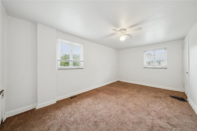 1124 Ridgeland Dr, Marshall Shadeland, PA 15212 - unfurnished room featuring a ceiling fan, carpet floors, and baseboards