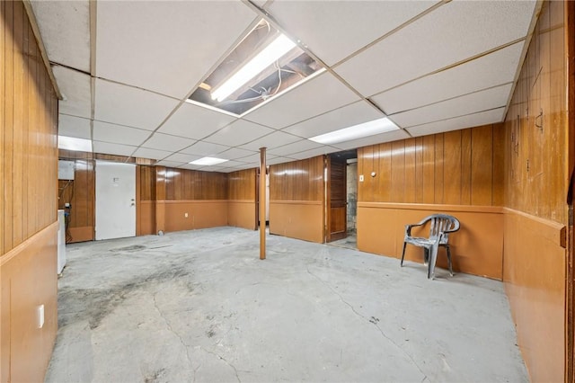 1124 Ridgeland Dr, Marshall Shadeland, PA 15212 - finished below grade area with a drop ceiling and wooden walls