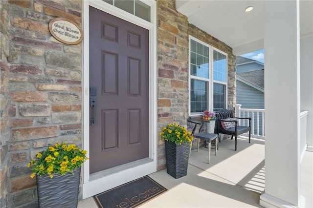 5023 Kensington Dr, Cecil, PA 15317 - property entrance with covered porch and stone siding