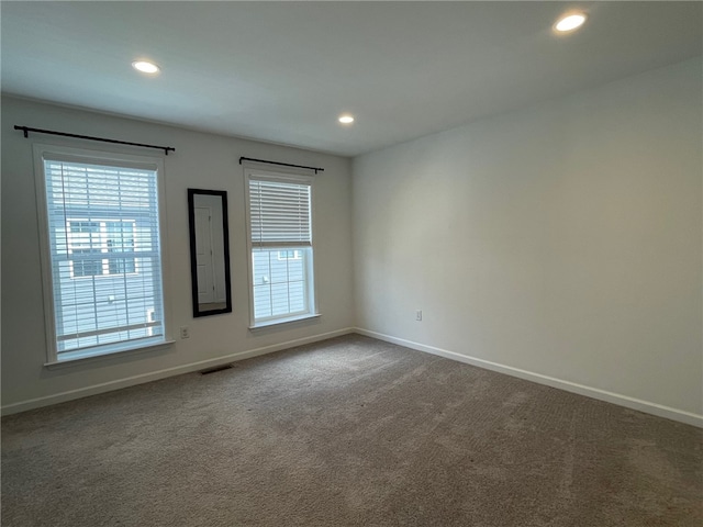 2122 Westcott Ln, South Fayette, PA 15017 - spare room with baseboards, recessed lighting, and carpet flooring