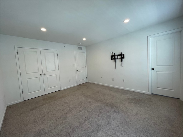 2122 Westcott Ln, South Fayette, PA 15017 - unfurnished bedroom featuring carpet, recessed lighting, baseboards, and a closet