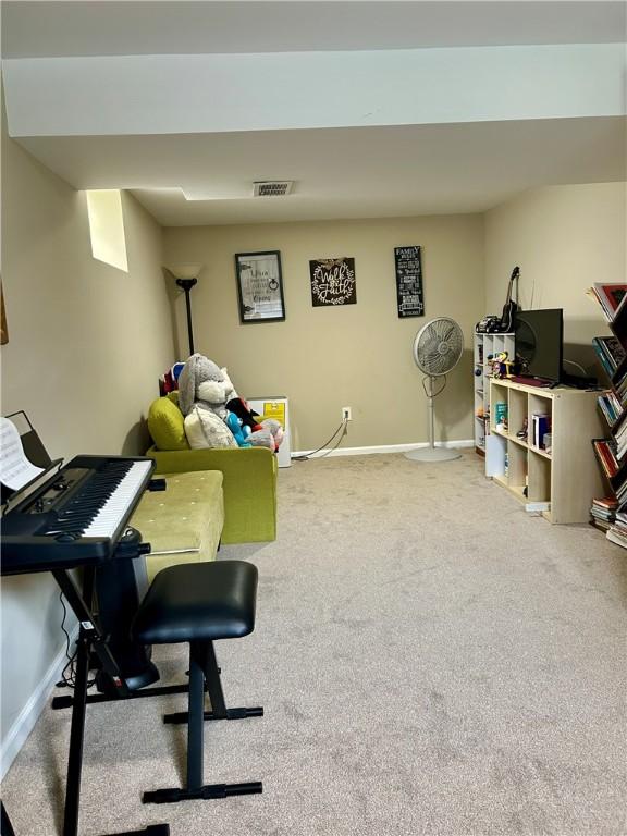 5936 Leprechaun Dr, Bethel Park, PA 15102 - rec room with carpet and baseboards