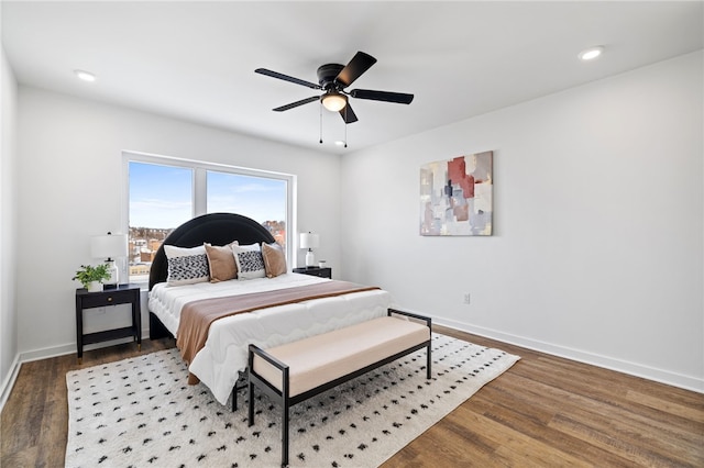2127 Rose St, Hill District, PA 15219 - bedroom featuring wood finished floors, baseboards, a ceiling fan, and recessed lighting