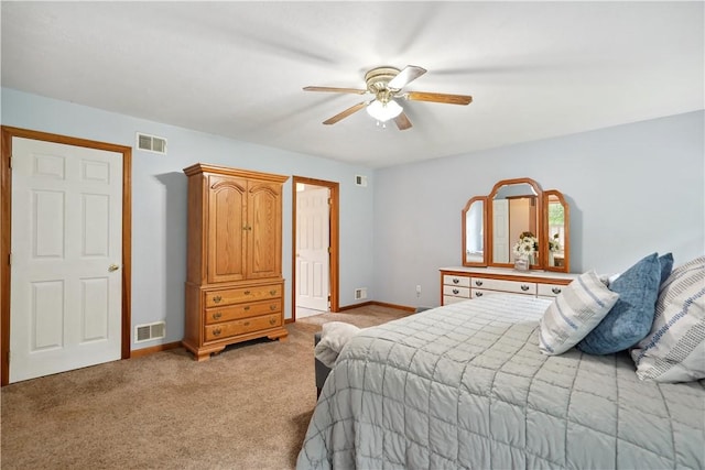 565 Leeper Rd, Green Twp, PA 15043 - bedroom with baseboards, light carpet, and a ceiling fan
