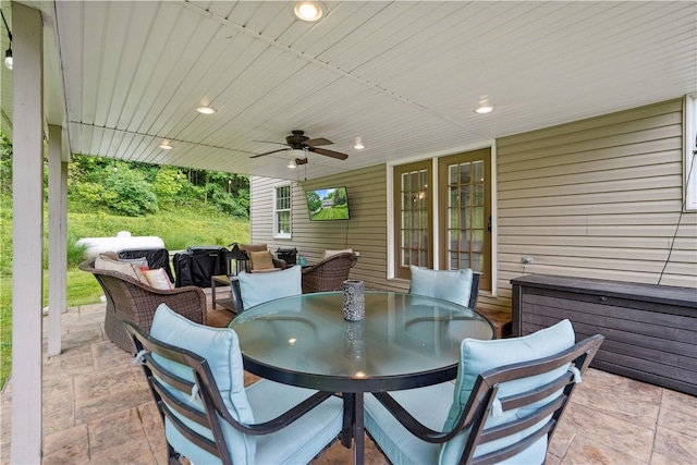 565 Leeper Rd, Green Twp, PA 15043 - view of patio with outdoor dining space and ceiling fan