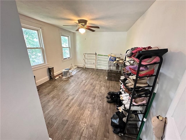 1308 Main St, Aliquippa, PA 15001 - bedroom with wood finished floors, baseboards, and a ceiling fan