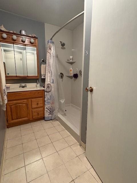 531 5th Ave, Freedom, PA 15042 - full bathroom with tile patterned floors, a stall shower, and vanity
