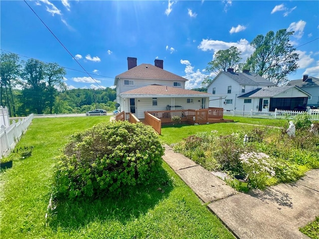 1129 1st St, Redstone Twp, PA 15442 - rear view of house featuring a deck