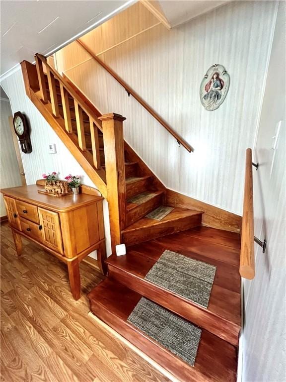 1129 1st St, Redstone Twp, PA 15442 - staircase featuring wood finished floors