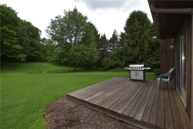 105 Janice Ln, Saxonburg, PA 16056 - deck with a yard, area for grilling, and view of wooded area