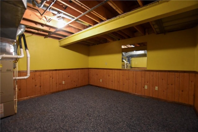 105 Janice Ln, Saxonburg, PA 16056 - finished basement featuring wainscoting, wooden walls, and carpet
