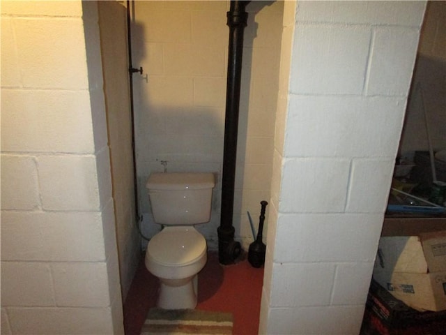 2255 Rombold, Hermitage, PA 16148 - bathroom with concrete block wall and toilet