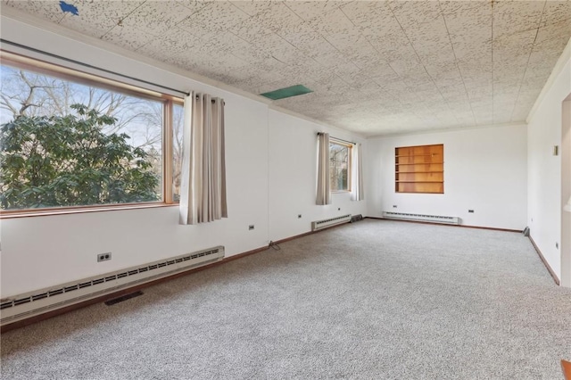 4553 Marr Rd, Pulaski Twp Law, PA 16143 - carpeted spare room featuring baseboard heating, a baseboard heating unit, and baseboards