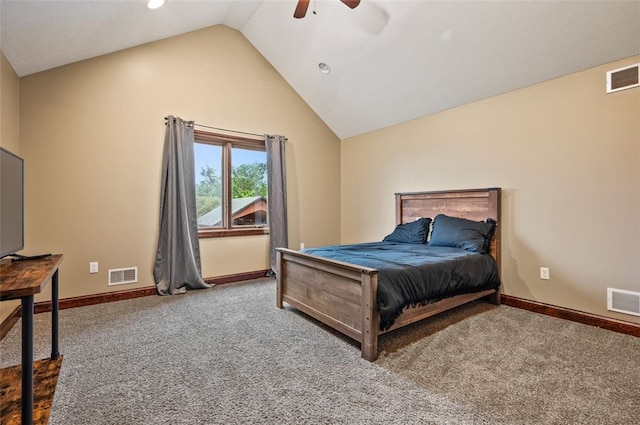 201 Roosevelt Rd, Kilbuck Twp, PA 15202 - bedroom with vaulted ceiling, carpet floors, baseboards, ceiling fan, and recessed lighting