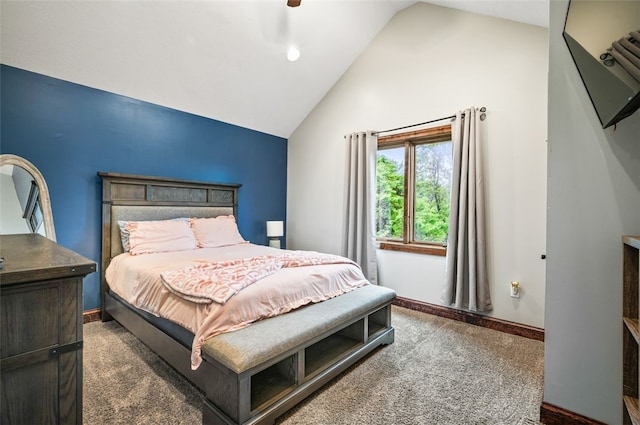201 Roosevelt Rd, Kilbuck Twp, PA 15202 - bedroom featuring carpet, baseboards, a ceiling fan, and high vaulted ceiling