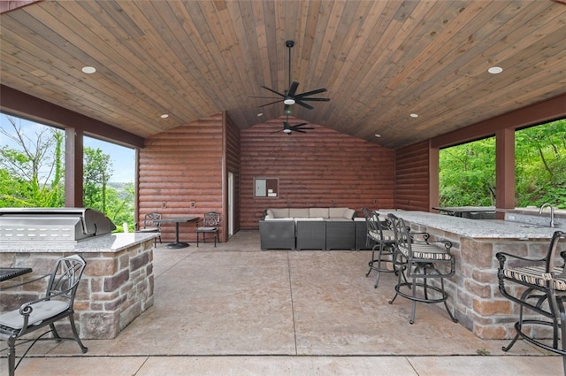 201 Roosevelt Rd, Kilbuck Twp, PA 15202 - view of patio / terrace featuring outdoor lounge area and ceiling fan