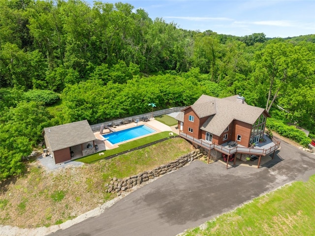 201 Roosevelt Rd, Kilbuck Twp, PA 15202 - view from above of property with a heavily wooded area and a pool area