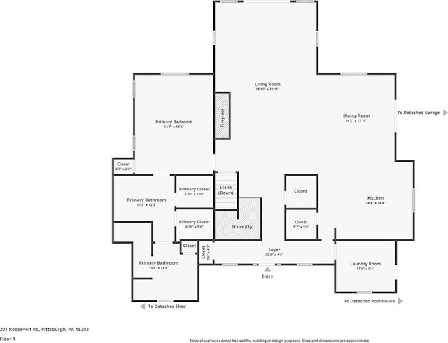 201 Roosevelt Rd, Kilbuck Twp, PA 15202 - room layout