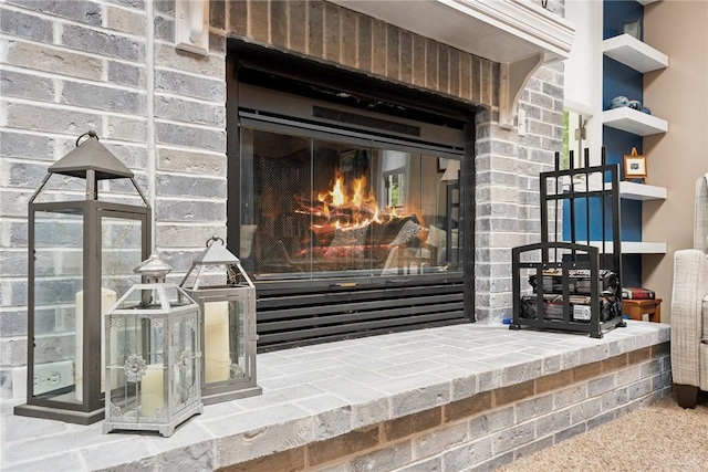 724 Pine Valley Dr, Plum Boro, PA 15239 - detailed view of a brick fireplace