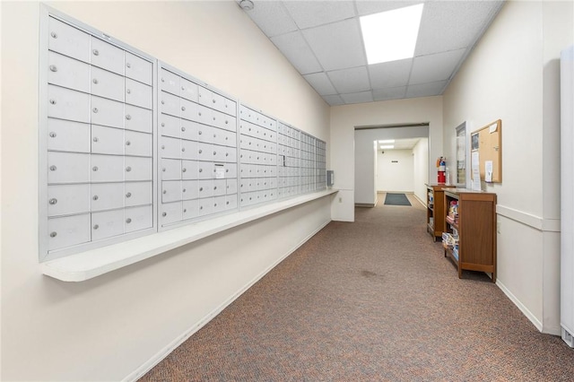 5 Bayard Rd Unit 808, Shadyside, PA 15213 - hall with carpet floors, a drop ceiling, baseboards, and mail area