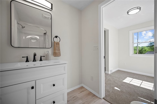 470 Burrell Hill Cir, Penn Twp Wml, PA 15675 - full bathroom featuring vanity, baseboards, and a shower with curtain