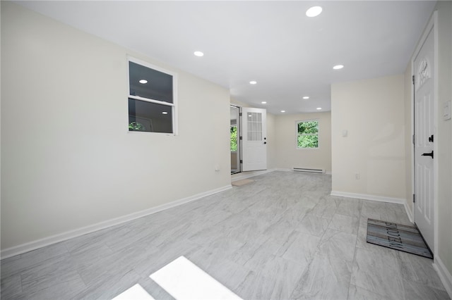 470 Burrell Hill Cir, Penn Twp Wml, PA 15675 - unfurnished room featuring a baseboard radiator, recessed lighting, and baseboards