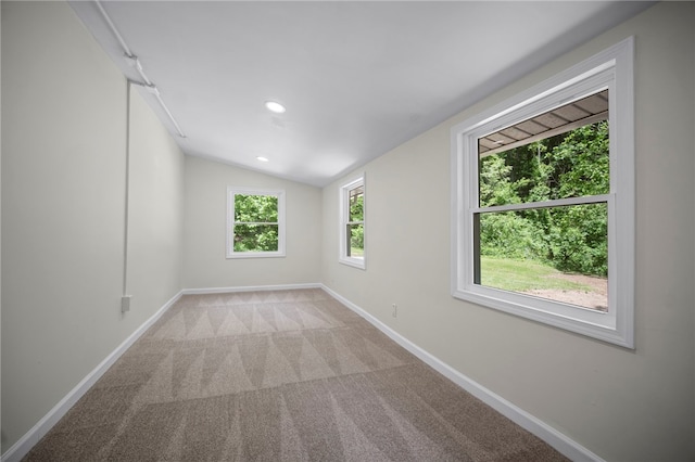 470 Burrell Hill Cir, Penn Twp Wml, PA 15675 - empty room featuring baseboards, lofted ceiling, carpet floors, and recessed lighting