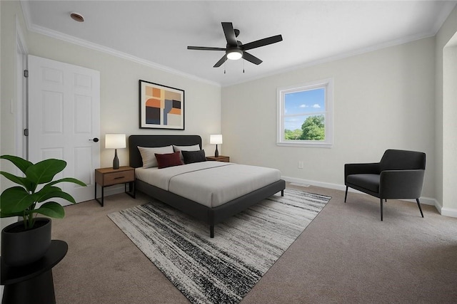 470 Burrell Hill Cir, Penn Twp Wml, PA 15675 - bedroom with carpet, ornamental molding, baseboards, and ceiling fan