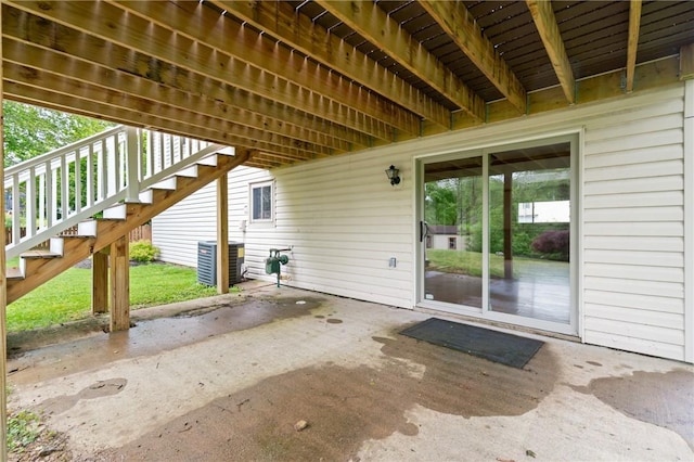 116 Buttercup Dr, Cranberry Twp, PA 16066 - view of patio / terrace featuring stairway and central AC unit