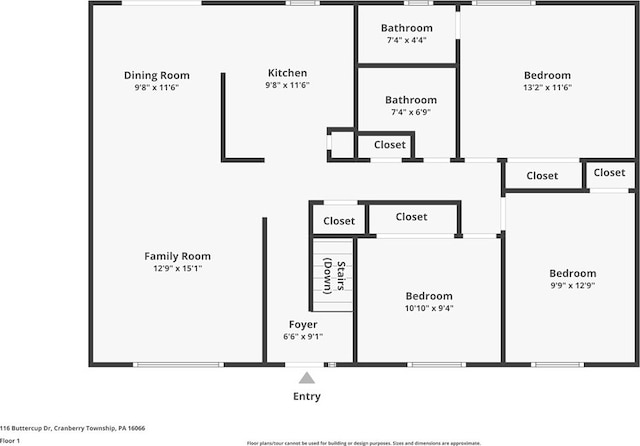 116 Buttercup Dr, Cranberry Twp, PA 16066 - room layout