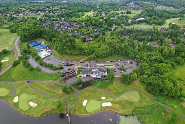 5010 W Grove Ln, Pine Twp Nal, PA 15044 - aerial overview of property's location with a nearby body of water, a tree filled landscape, and a golf course