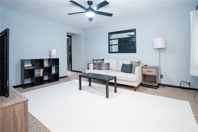 10 N St, Smith, PA 15004 - carpeted living room with ceiling fan and baseboards
