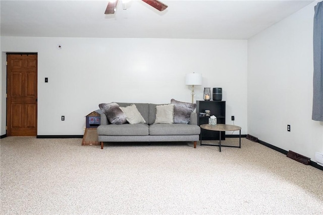 10 N St, Smith, PA 15004 - carpeted living room with baseboards and ceiling fan