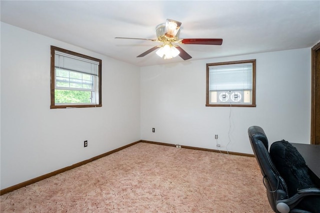 10 N St, Smith, PA 15004 - office with carpet flooring, baseboards, and a ceiling fan