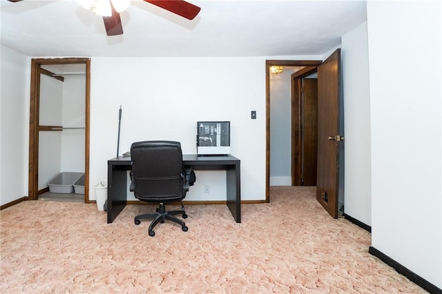 10 N St, Smith, PA 15004 - office area with carpet, a ceiling fan, and baseboards