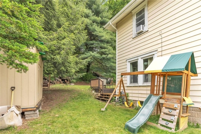 122 W Main St, Worthington, PA 16262 - view of green lawn featuring entry steps and a wooden deck