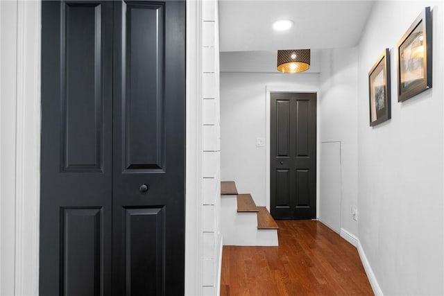 1904 E National Pike, North Bethlehem, PA 15360 - hall with dark wood-type flooring, baseboards, and recessed lighting