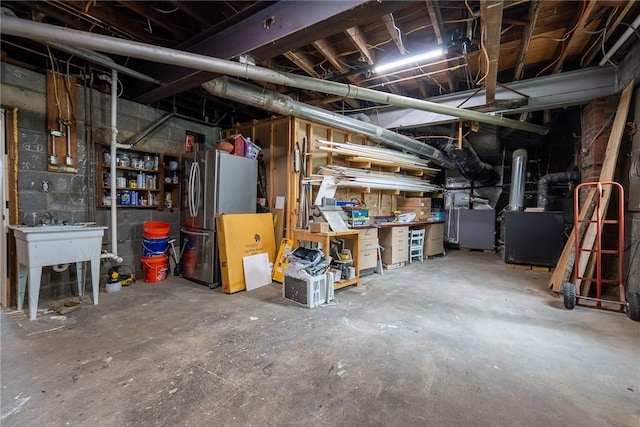 1904 E National Pike, North Bethlehem, PA 15360 - unfinished below grade area with freestanding refrigerator