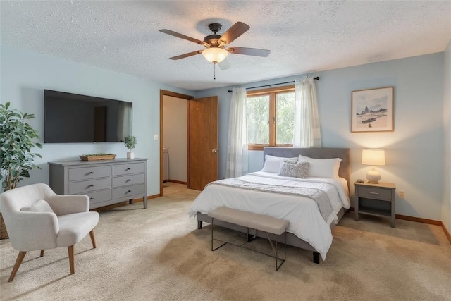 408 Mitchell Ave, City Of But Nw, PA 16001 - bedroom with a textured ceiling, light carpet, and a ceiling fan