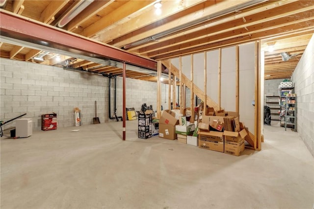 113 Sunburst Ct, Center Twp But, PA 16001 - unfinished basement with concrete block wall